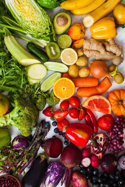 Natürliche Muster von Vitaminen und Antioxidantien, Lebensmittel Hintergrund. — Stockfoto