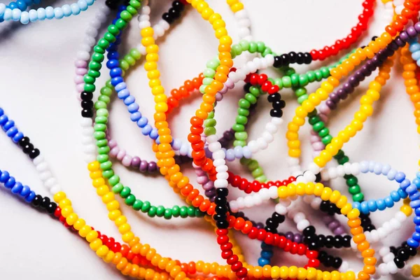 Close view chains made of colorful braids — Stock Photo, Image