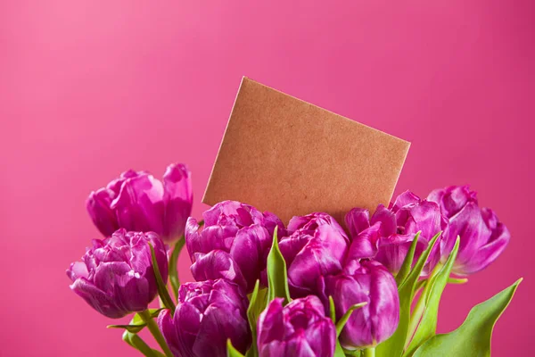 Bouquet of tulips as a birthday gift — Stock Photo, Image