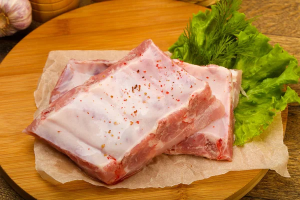 Raw Pork Ribs Ready Cooking Spices — Stock Photo, Image