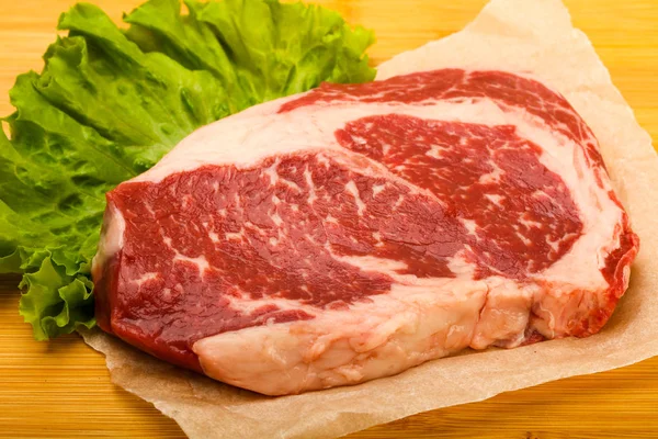 Rib Eye Roh Steak Bereit Zum Kochen — Stockfoto