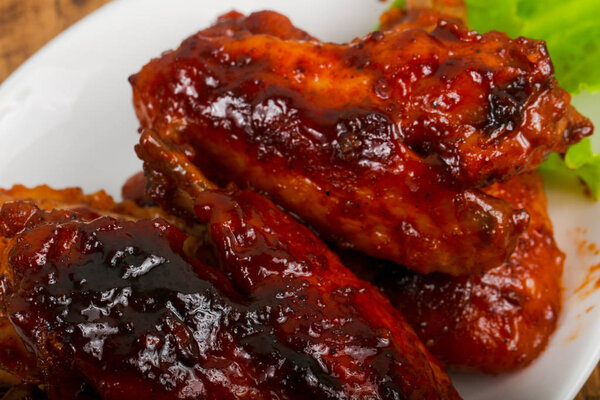 Chicken wings in teriyaki sauce