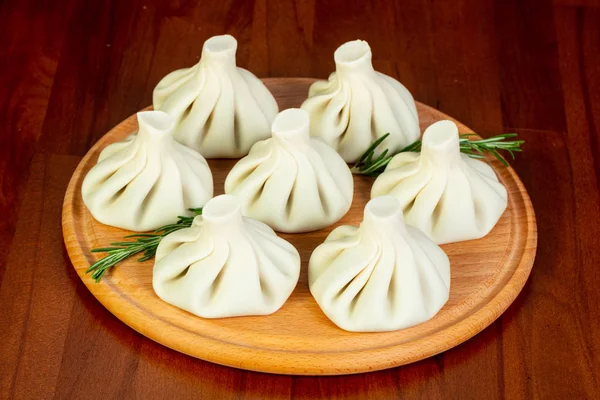 Tasty Georgian Traditional Khinkali Meat — Stock Photo, Image