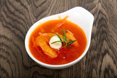 Rus Borcsh çorba arka plan üzerinde