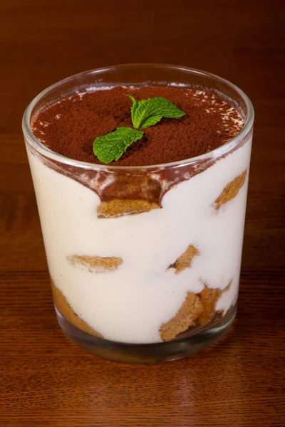 Torta Tiramisù Con Menta Vetro — Foto Stock