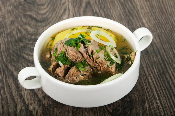 Beyaz et çorbası - kuzu veya dana eti ile Hashlama