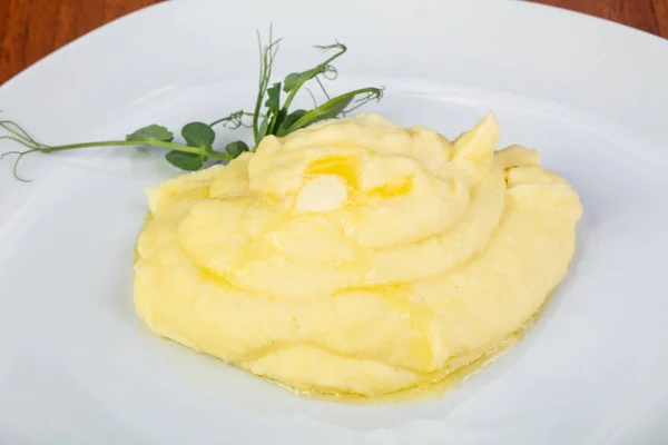 Délicieuses Purée Pommes Terre Aux Herbes — Photo