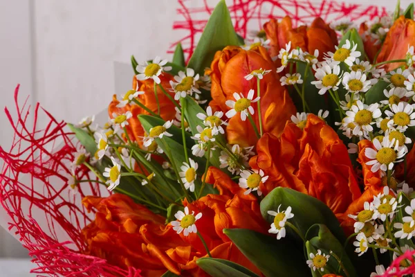 Bouquet Romantico Con Vari Fiori — Foto Stock