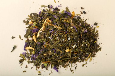 Aroma çay yığın meyve, meyveler ve otlar ile