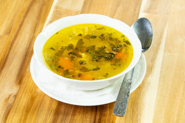 Sopa Minestrone Ligera Con Verduras —  Fotos de Stock