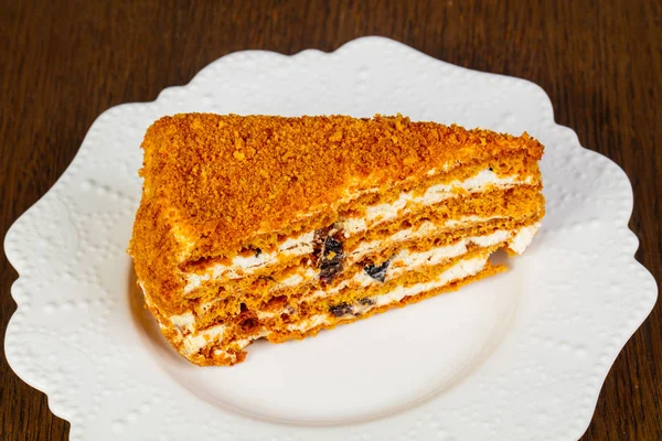 Сладкий Вкусный Торт Кремом — стоковое фото