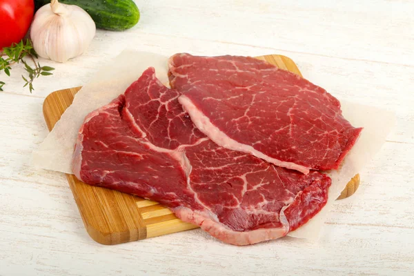 Raw Beef Steak Ready Cooking — Stock Photo, Image