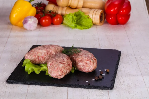 Cutlet Porc Crud Carne Tocată — Fotografie, imagine de stoc