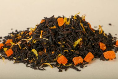 Aroma çay yığın meyve, meyveler ve otlar ile