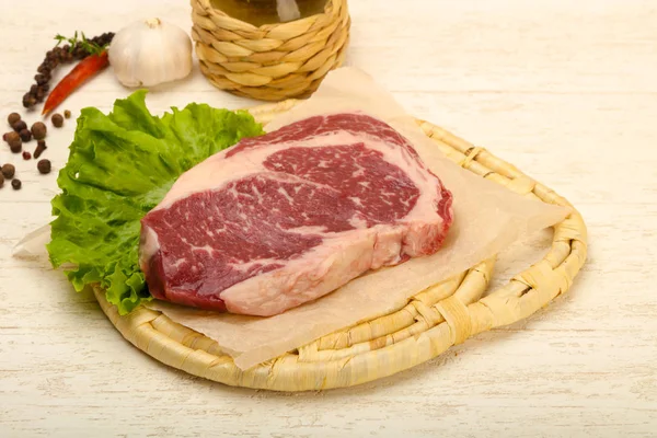 Rib Eye Rauwe Biefstuk Klaar Koken — Stockfoto