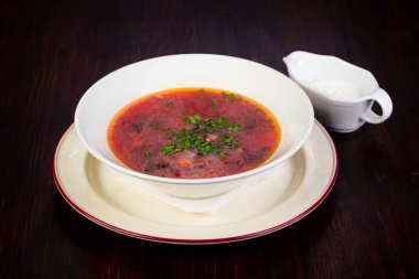 Rus çorbası Pancar çorbası krem