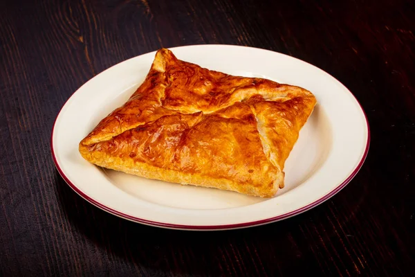 Samosa Meat Wooden Background — Stock Photo, Image