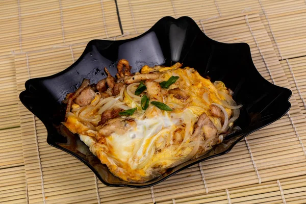 Delicious Plate Donburi Rice Chicken Egg Other Ingredients — Stock Photo, Image