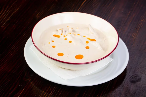 Georgian cuisine - Satsivi chicken soup — Stock Image Georgian Cuisine Satsivi Chicken Soup Royalty Free Stock Images