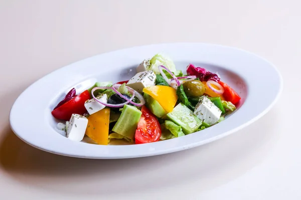 Salada Grega Tradicional Com Especiarias — Fotografia de Stock