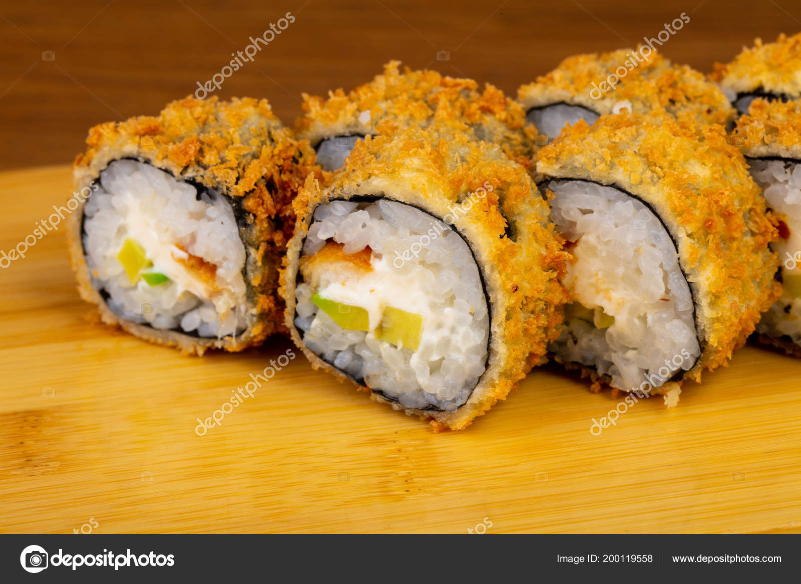 Delicious Fried Tempura Rolls Eel — Stock Photo © AndreySt 200119558