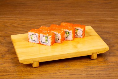 Lezzetli California sushi roll seti