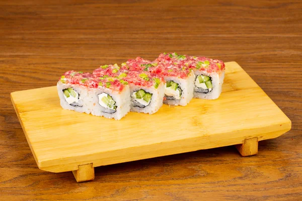 Delicious spicy tuna rolls with cream cheese