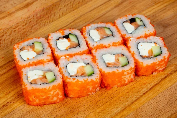 Salmon Soft Cheese Roll — Stock Photo, Image