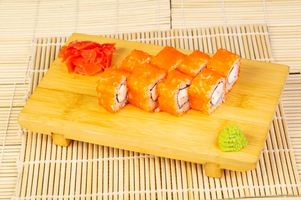 Delicious Tokyo Roll Cheese Caviar — Stock Photo, Image