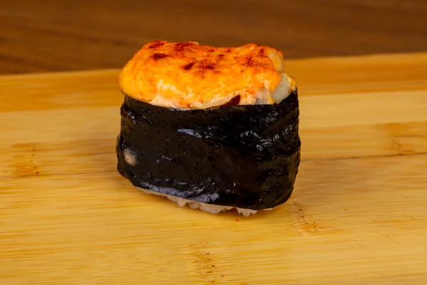 Delicioso Rolo Sushi Queijo Frito — Fotografia de Stock