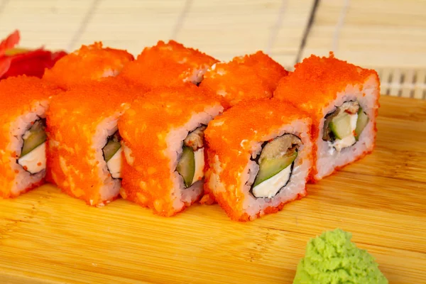 Delicious Creamy Eel Sushi Roll — Stock Photo, Image