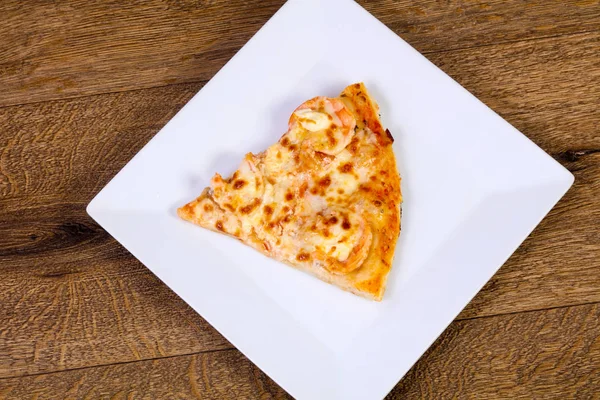 Pizza Com Camarão Queijo Mole — Fotografia de Stock