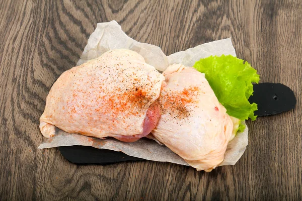 Raw chicken thighs ready for cooking