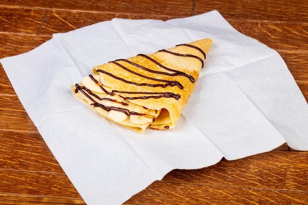 Pancake Dengan Pisang Dan Coklat — Stok Foto