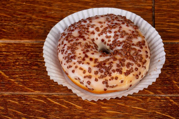 Сладкий Пончик Сливками — стоковое фото