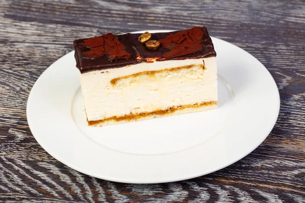 Deliziosa Torta Latte Piccione Con Fagioli Caffè Cima — Foto Stock