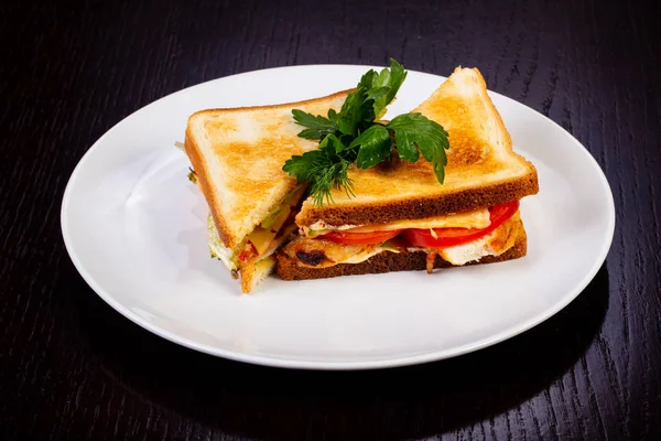 Смачний Бутерброд Цезаря Куркою — стокове фото