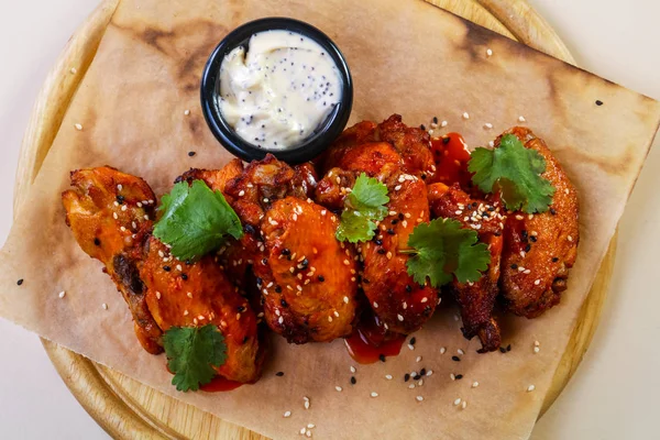 Alitas Pollo Búfalo Con Salsa — Foto de Stock