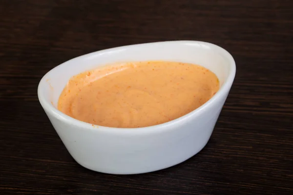 Bowl Appetizing Spicy Sauce — Stock Photo, Image