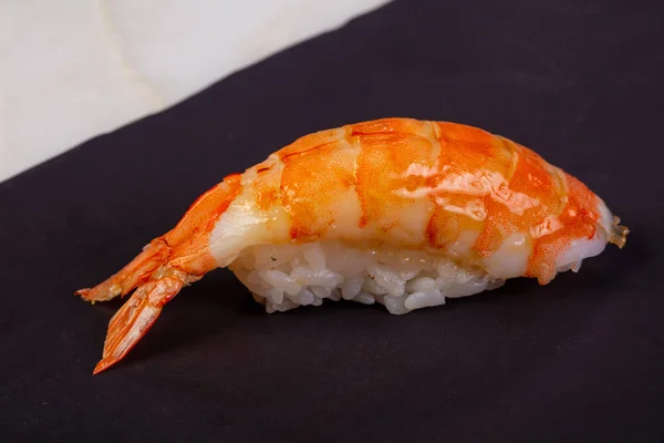 Crevettes Nigiri Sushi Sur Fond Pierre — Photo