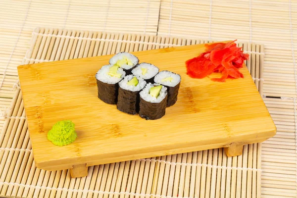 Deliciosos Rolos Mini Sushi Abacate — Fotografia de Stock