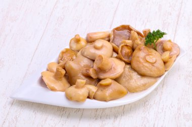 Baharat ile kase salamura mantar