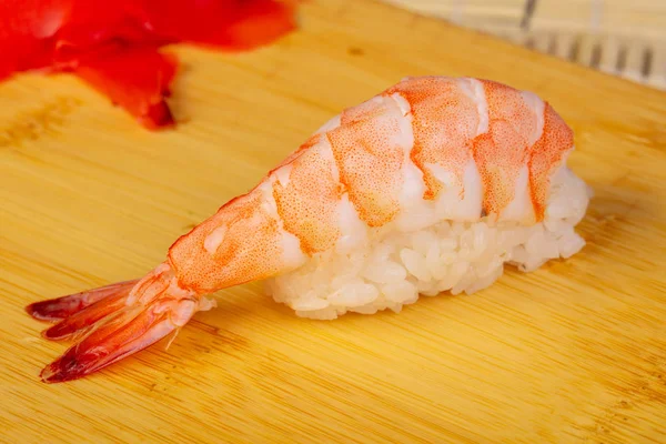 Heerlijke Garnalen Sushi Met Gember — Stockfoto