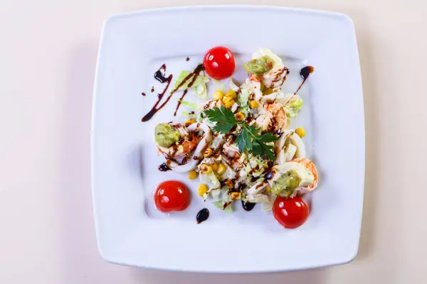 Prawn Salad Seafood Avocado — Stock Photo, Image