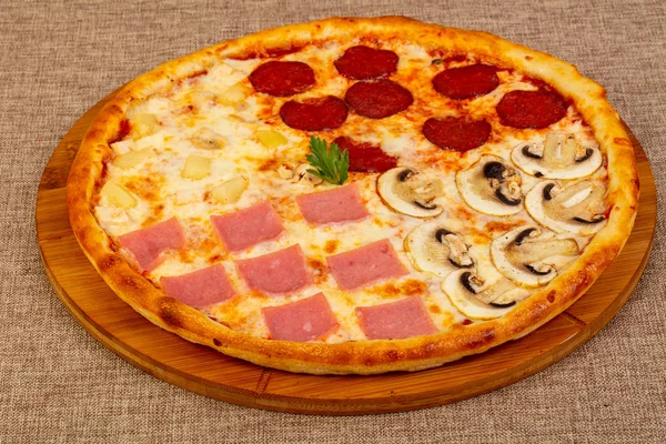 Mistura Variedade Pizza Com Queijo — Fotografia de Stock