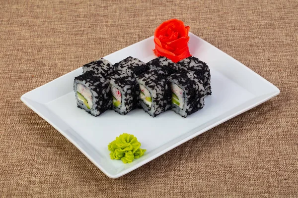 Rollo Japonés Con Imitación Carne Cangrejo — Foto de Stock