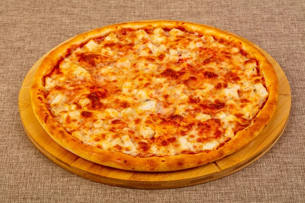 Pizza Margarita Com Queijo Tomate — Fotografia de Stock