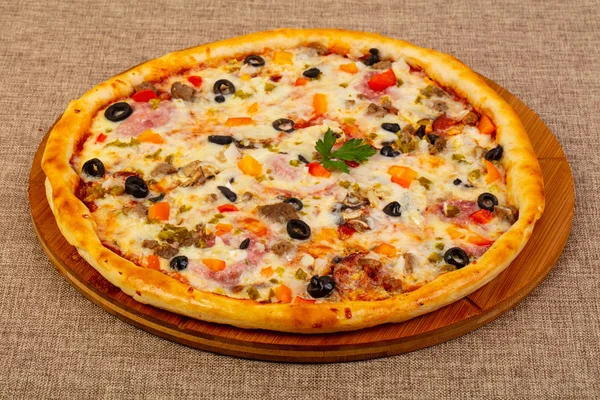 Mistura Variedade Pizza Com Queijo — Fotografia de Stock