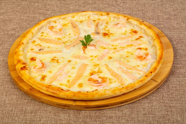 Pizza Salmon Cheese — Stock Photo, Image