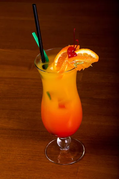 Tequila Sunrise Cocktail Met Sinaasappel — Stockfoto